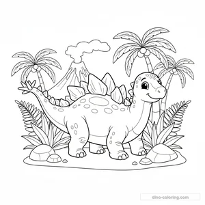 Disegno Defending Stegosaurus da Colorare #9