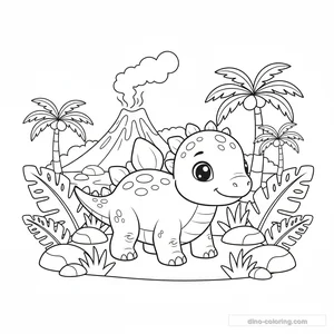 Desenho Baby Stegosaurus para Colorir #12