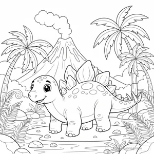 Disegno Forest Stegosaurus da Colorare #36