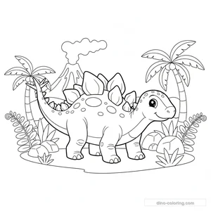 Desenho Defending Stegosaurus para Colorir #14