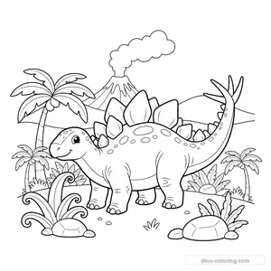 Desenho Defending Stegosaurus para Colorir #27