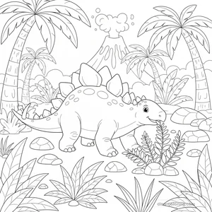 Disegno Eating Stegosaurus da Colorare #7