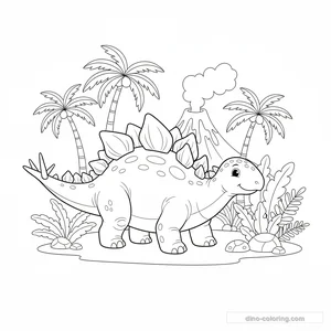 Desenho Defending Stegosaurus para Colorir #15