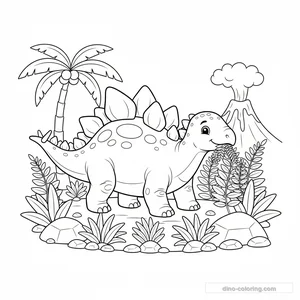 Desenho Eating Stegosaurus para Colorir #38