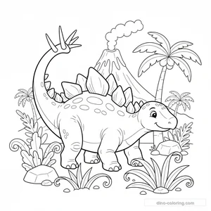 Desenho Defending Stegosaurus para Colorir #24