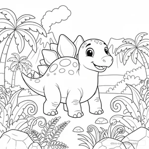 Desenho Friendly Stegosaurus para Colorir #26
