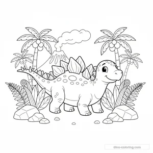 Desenho Defending Stegosaurus para Colorir #40