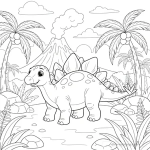 Desenho Forest Stegosaurus para Colorir #13