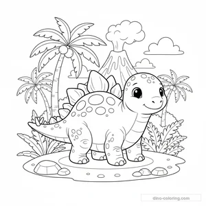 Baby Stegosaurus Ausmalbild #7