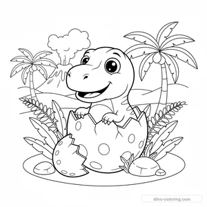 Desenho Baby T-Rex Hatching para Colorir #10
