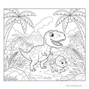 Desenho Hunting T-Rex para Colorir #14