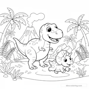 Disegno Hunting T-Rex da Colorare #13