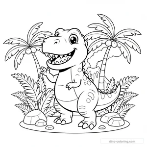 Disegno Friendly T-Rex da Colorare #6