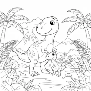 Desenho T-Rex Family para Colorir #43