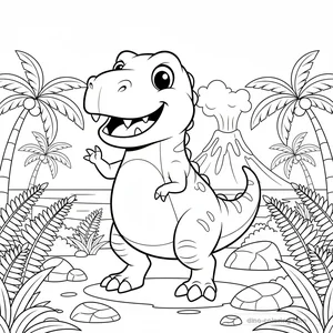 Disegno Friendly T-Rex da Colorare #42