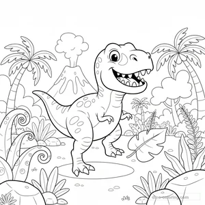 Desenho Hunting T-Rex para Colorir #41