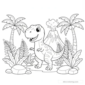Desenho Hunting T-Rex para Colorir #19