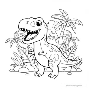 Disegno Roaring T-Rex da Colorare #4