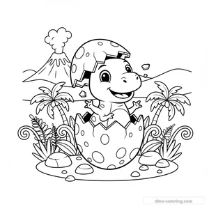 Desenho Baby T-Rex Hatching para Colorir #22