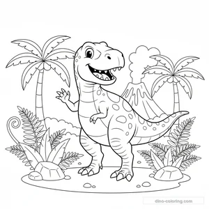 Desenho Friendly T-Rex para Colorir #20