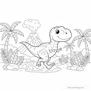 Desenho Running T-Rex para Colorir #8