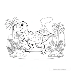 Desenho Running T-Rex para Colorir #15