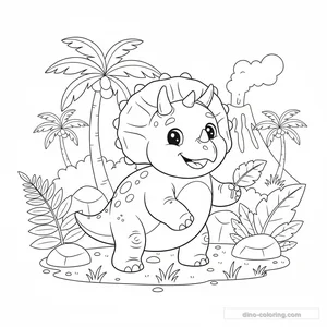 Desenho Smiling Triceratops para Colorir #3