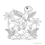 Disegno Jumping Velociraptor da Colorare #3