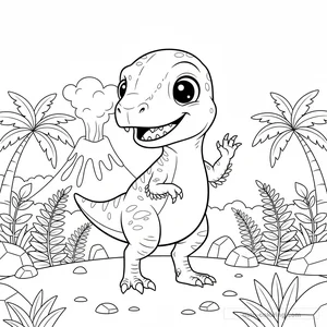 Baby Velociraptor Ausmalbild #5