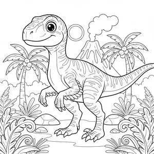 Desenho Feathered Velociraptor para Colorir #13