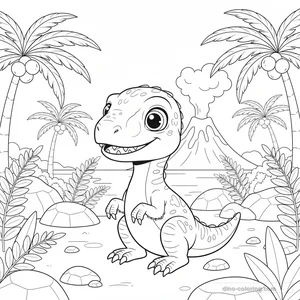 Disegno Baby Velociraptor da Colorare #11