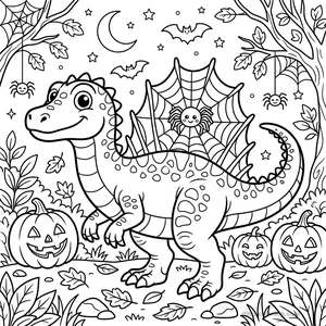 Dibujo Spider Web Spinosaurus para Colorear #18
