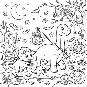Dibujo Lantern Dinosaur Family para Colorear #7
