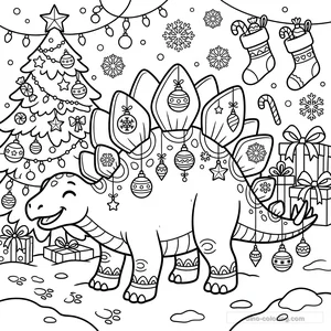 Dibujo Ornament Stegosaurus para Colorear #3