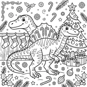 Dibujo Candy Cane Spinosaurus para Colorear #1