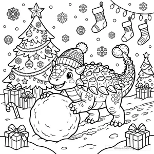 Dibujo Snowball Ankylosaurus para Colorear #20