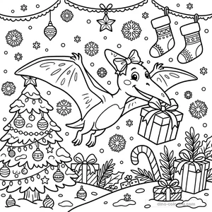 Dibujo Present Delivering Pterodactyl para Colorear #17