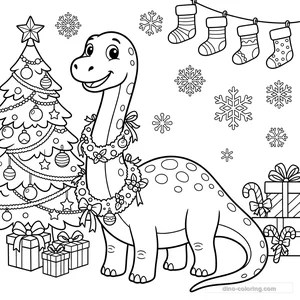 Dibujo Garland Diplodocus para Colorear #19