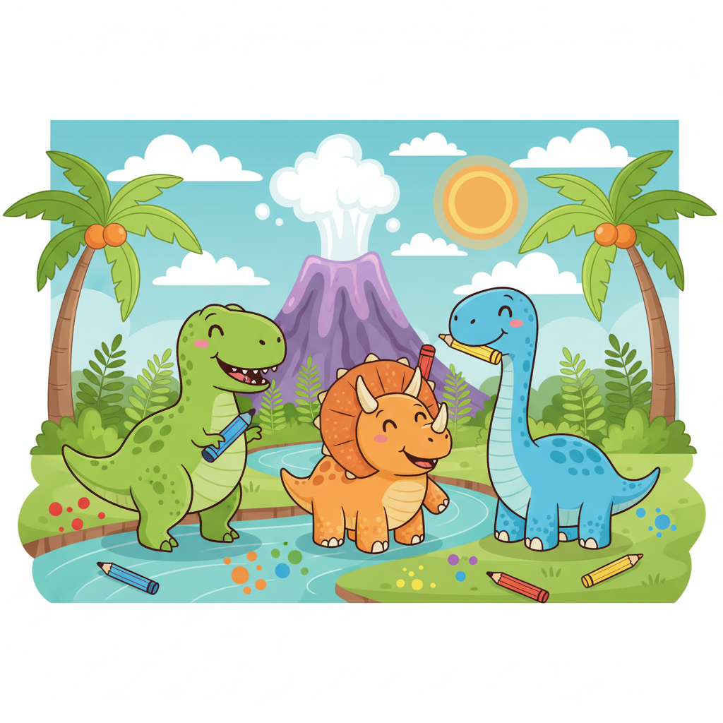 Dibujos de dinosaurios para colorear para niños: Guía fácil 🦕🦖 para divertirse