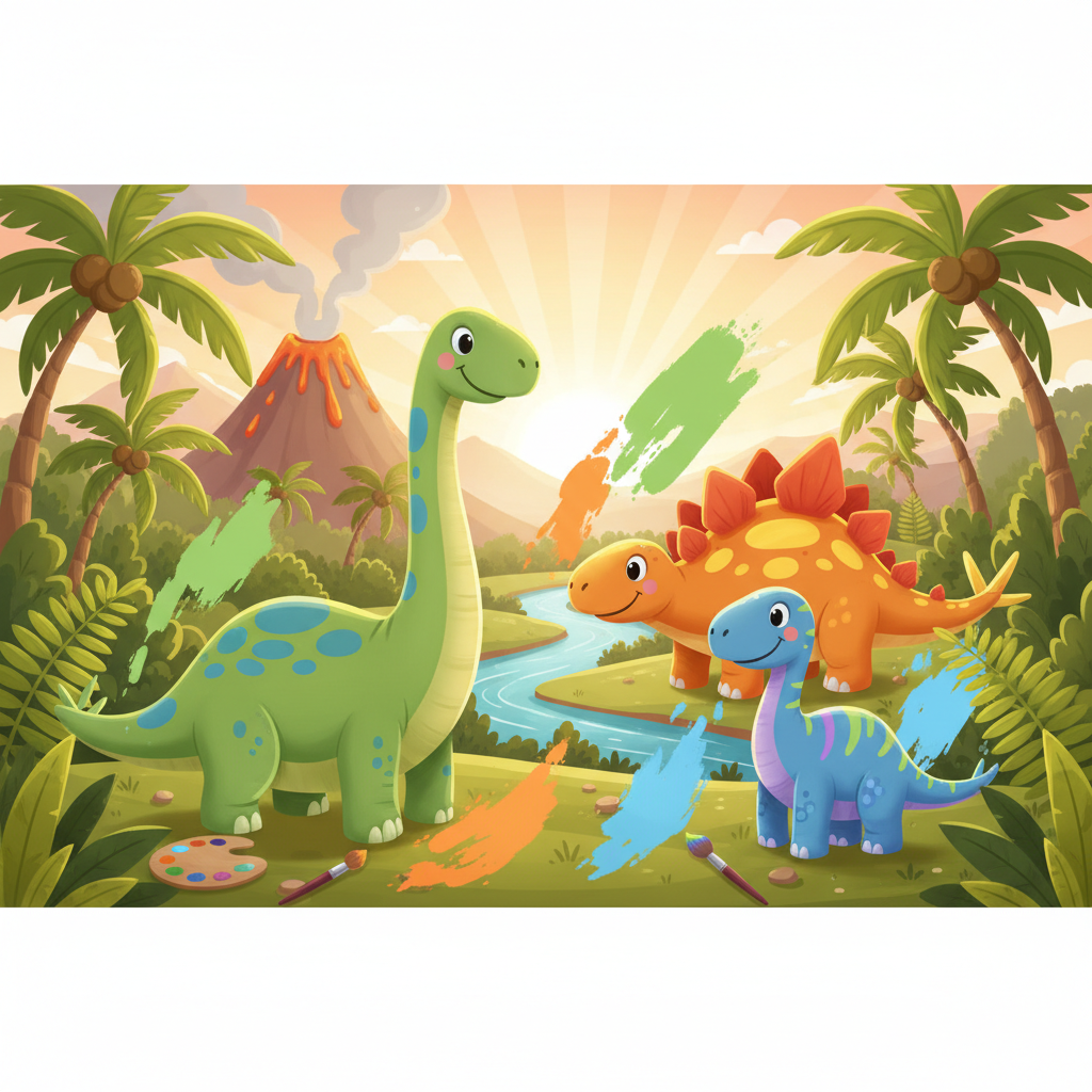 Dipingere dinosauri realistici: Guida facile 🦕🦖 Genitori-figli