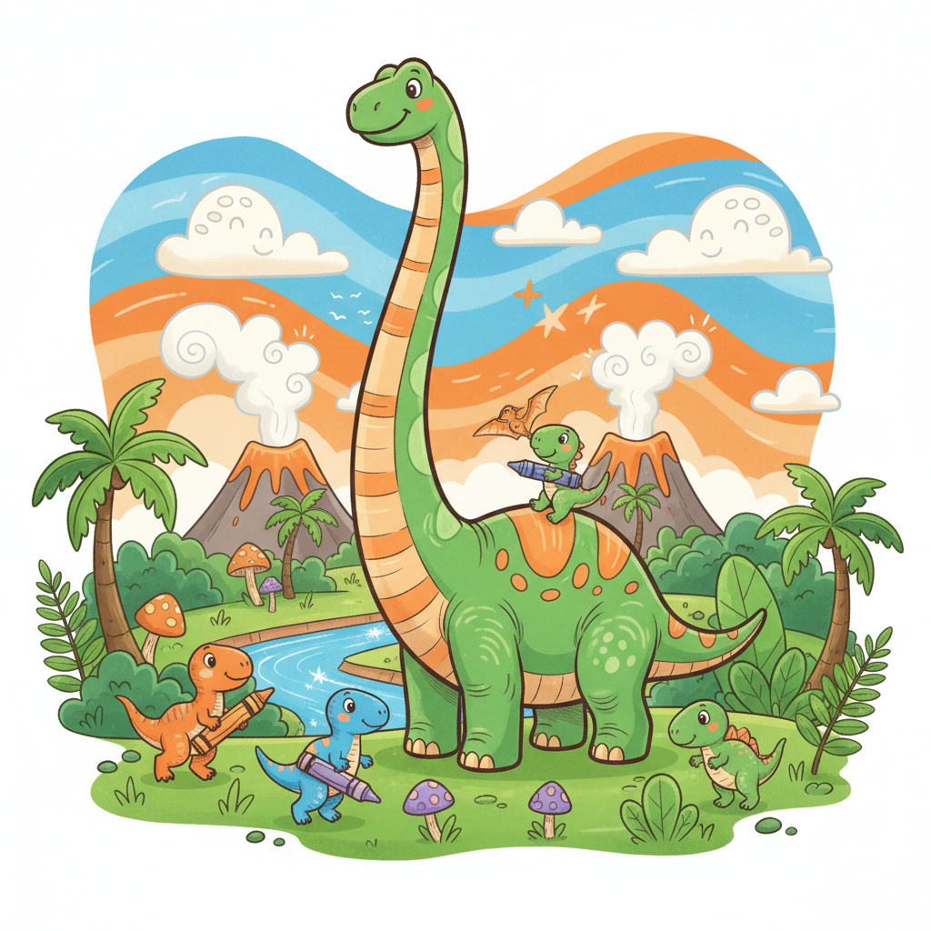 Brachiosaurus Coloring Pages for Kids 🦕🦖: Free and Fun Drawings
