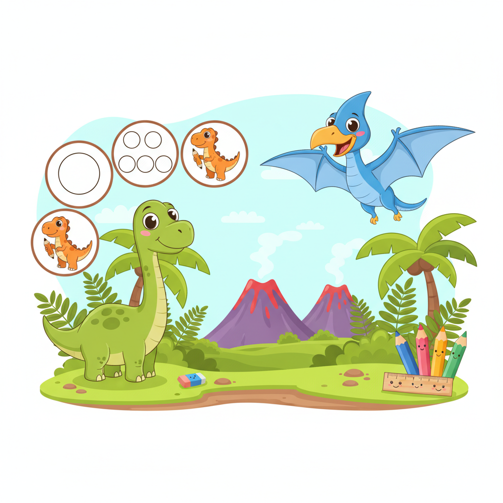 Disegnare dinosauri facile: Guida passo dopo passo 🦕🦖 Bambini