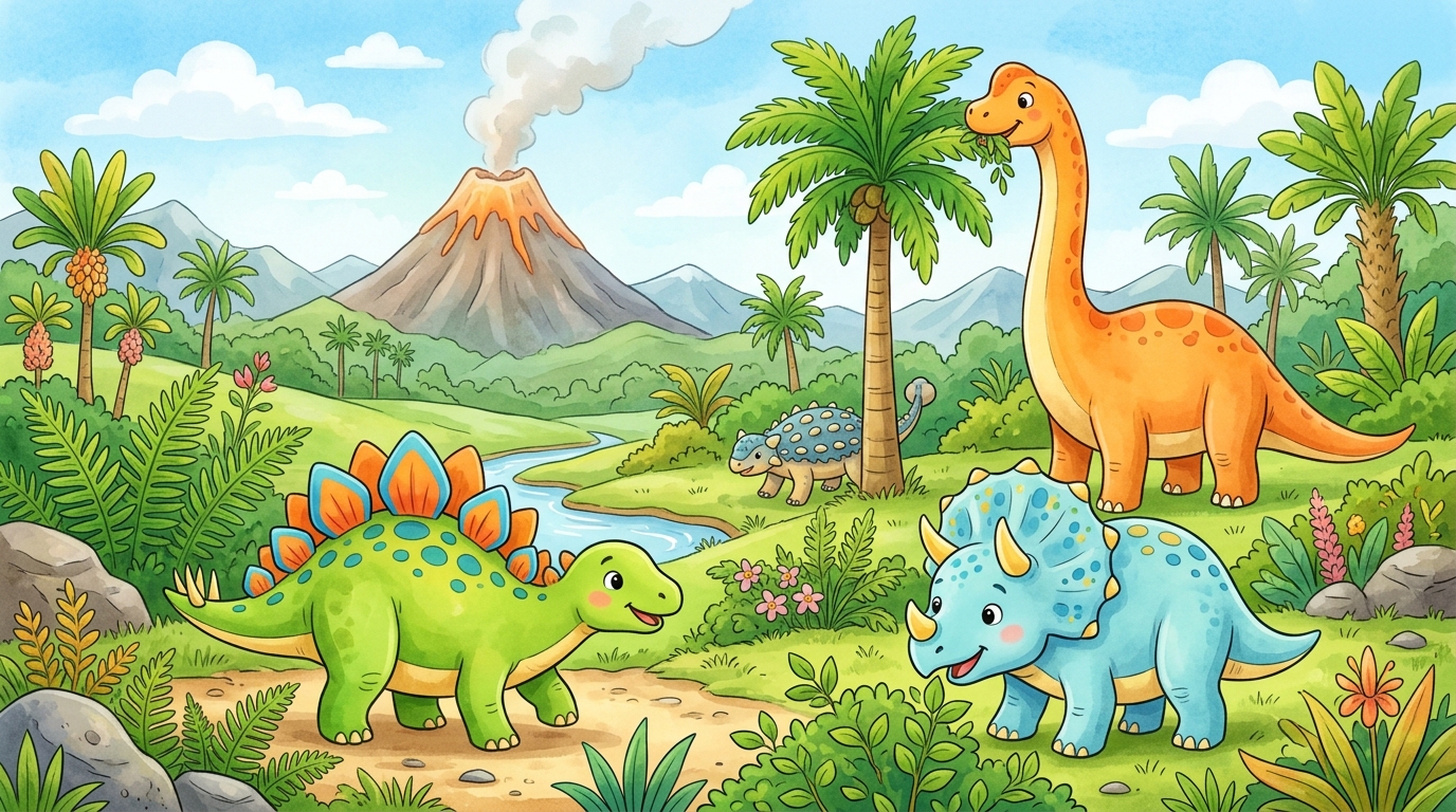 Pflanzenfressende Dinosaurier für Kinder: Einfacher Ratgeber und Ausmalbilder 🦕