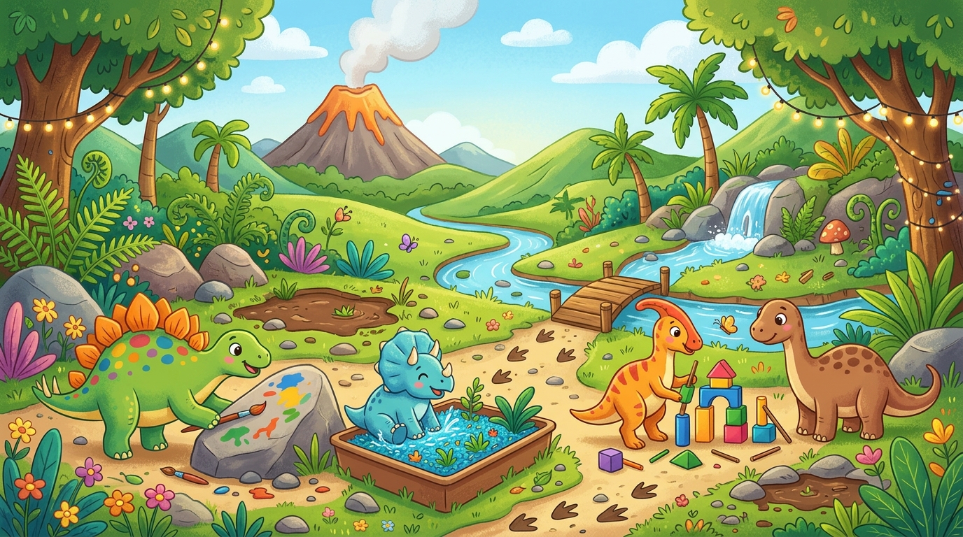 Create a miniature dinosaur world: activities and coloring pages 🦕