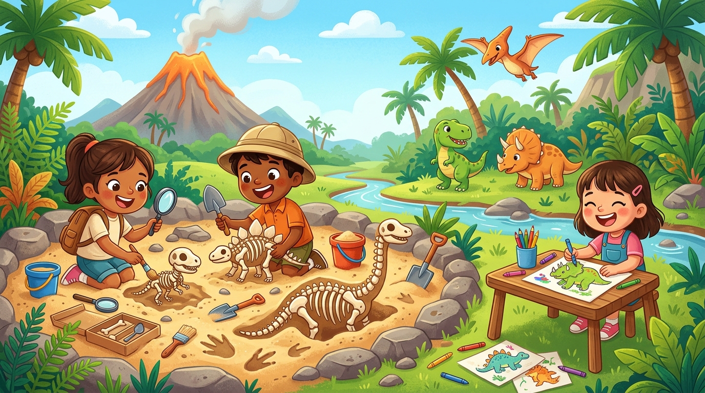 Paläontologie-Workshop für Kinder: Erschaffen Sie Ihre eigene Ausgrabungsstätte zu Hause 🦕