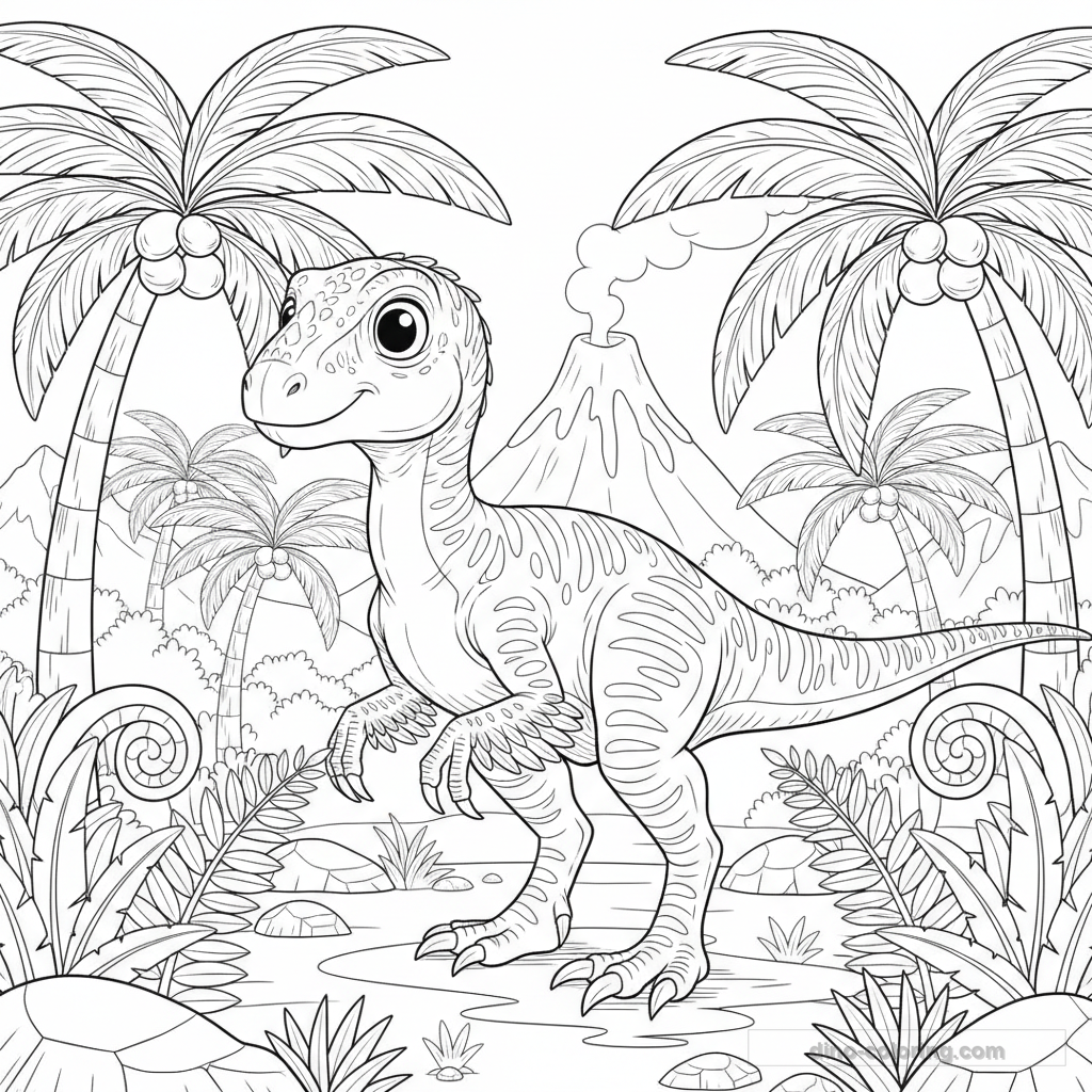 Coloriage Deinonychus #4