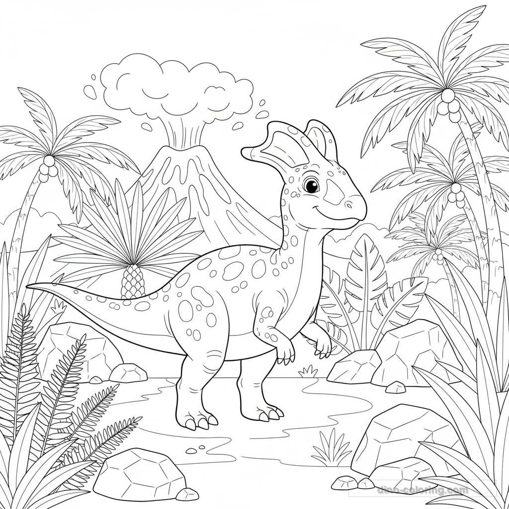 Coloriage Dilophosaurus #4