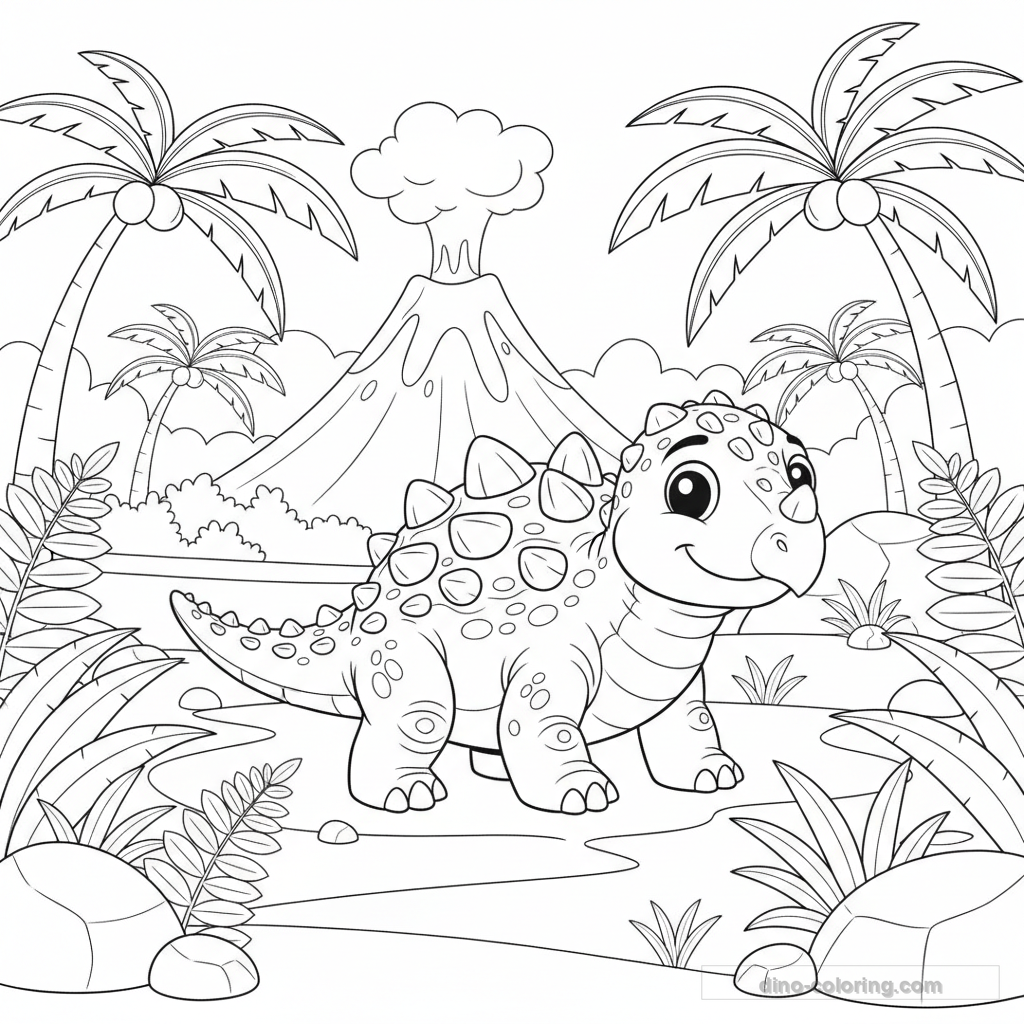 Coloriage Euoplocephalus #2