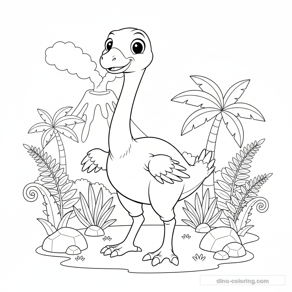 Coloriage Ornithomimus #3