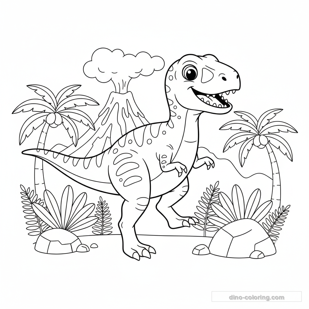 Desenho Action Allosaurus para Colorir #4